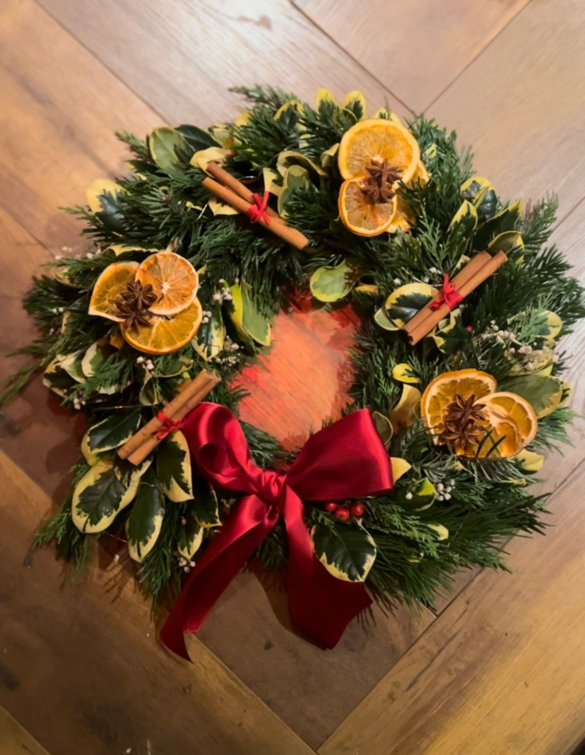 Orange and Cinnamon Christmas Wreath