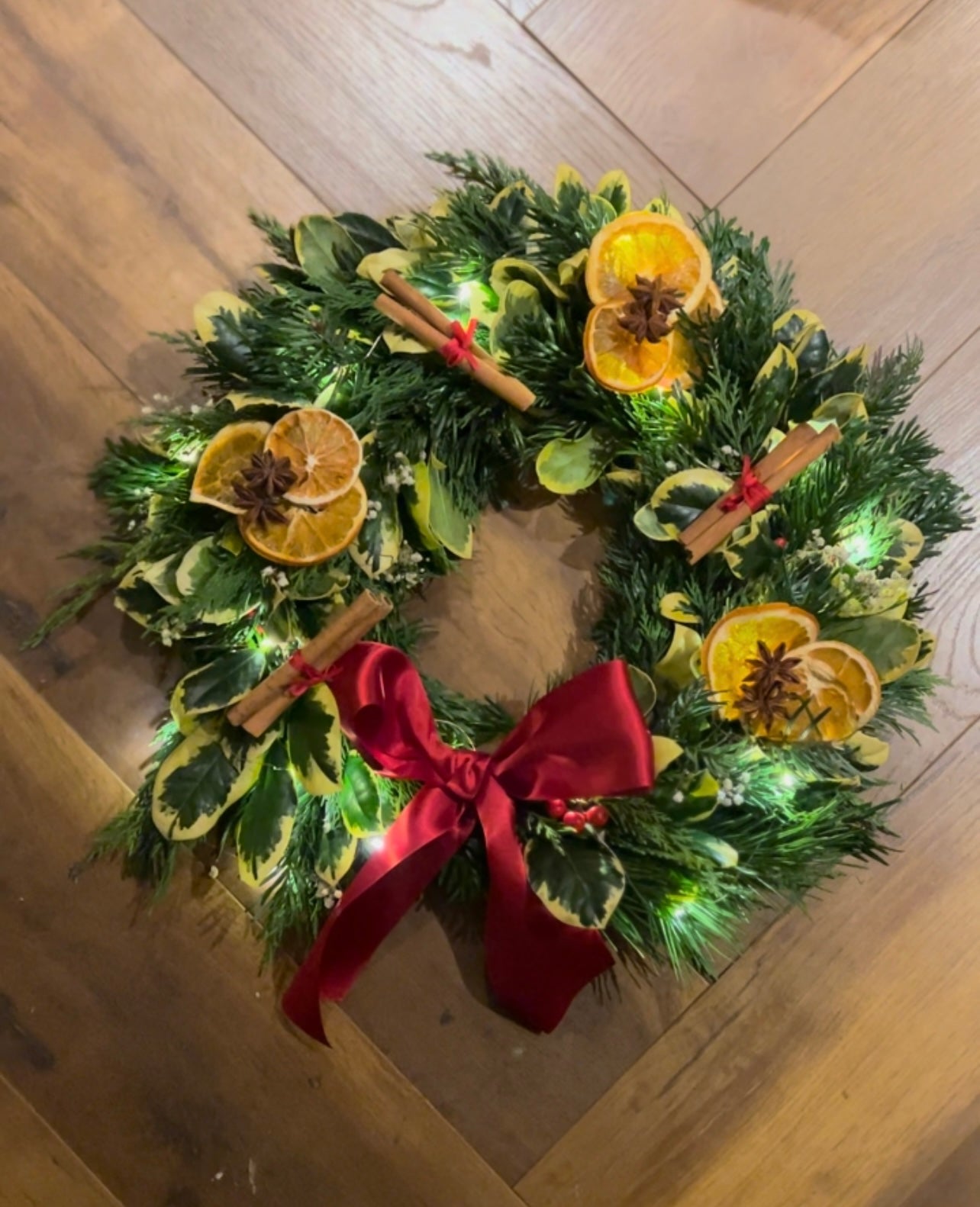 Orange and Cinnamon Christmas Wreath